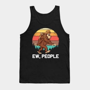 Ew, People Bigfoot Retro Sunset Hiking Outdoors Tank Top